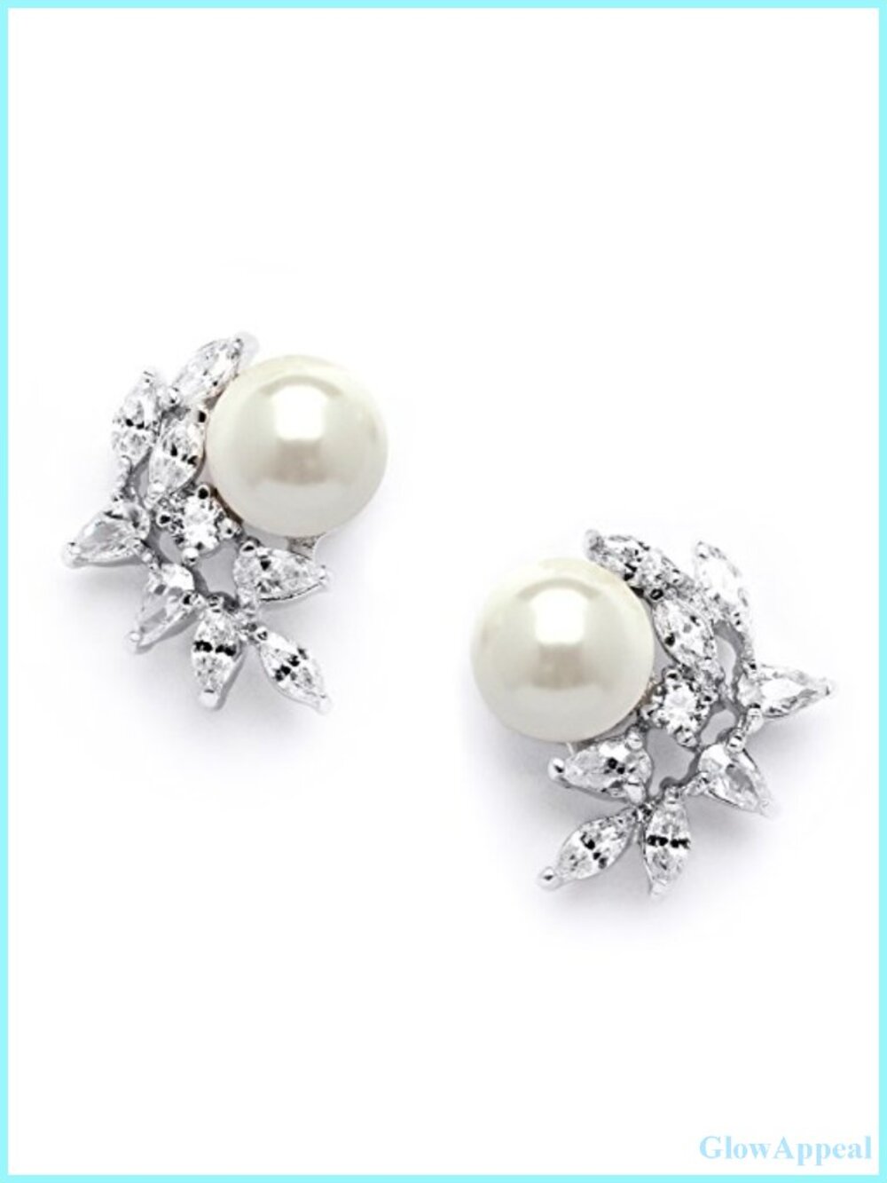 Ivory Pearl & Cubic Zirconia Bridal Clip On Earrings for Wedding Bride